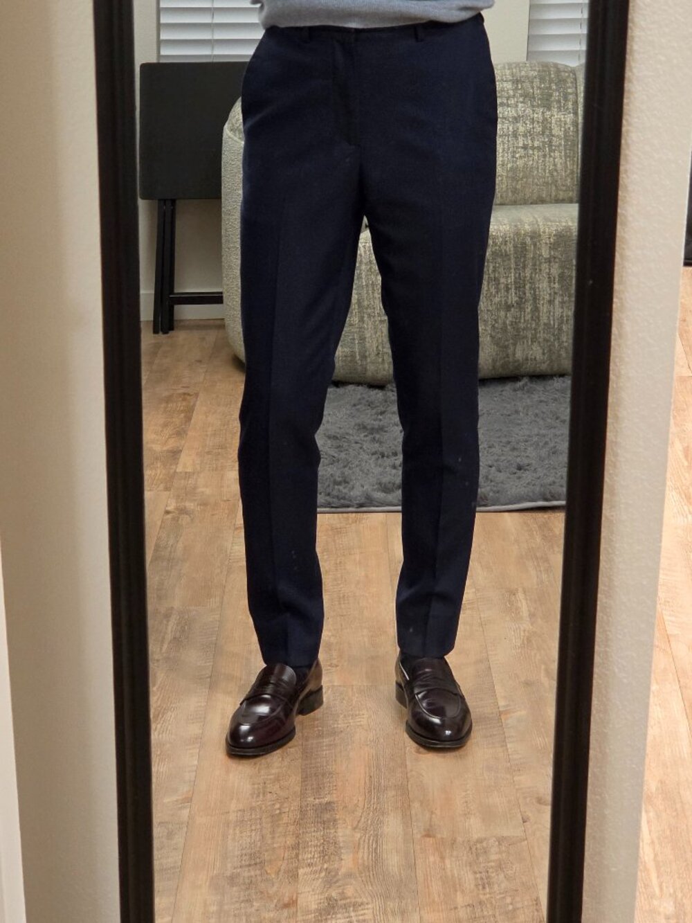 Banana Republic 28x29 Tailored-Fit Wool Blend Dress Trouser Pants, Dark Blue
